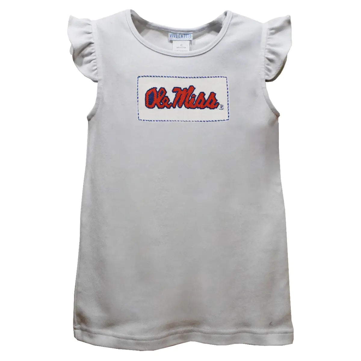Ole Miss Rebels Smocked Knit Angel Wing Sleeves T-Shirt