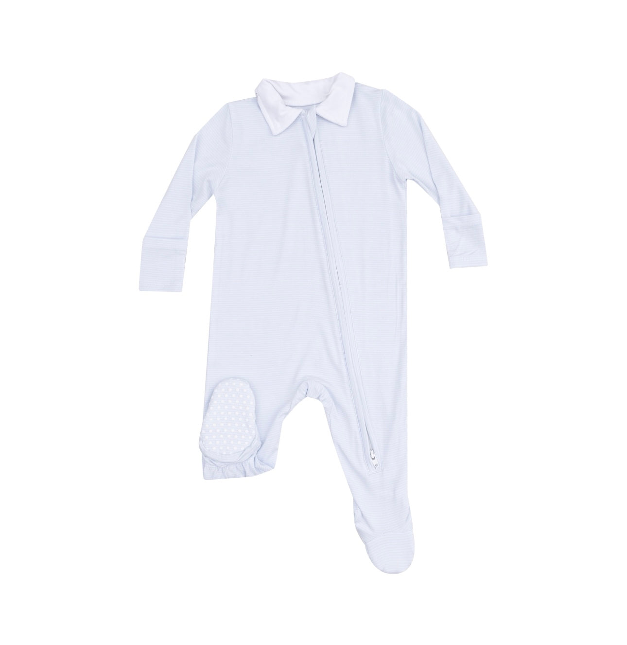Blue Classic Stripe Collared Footie