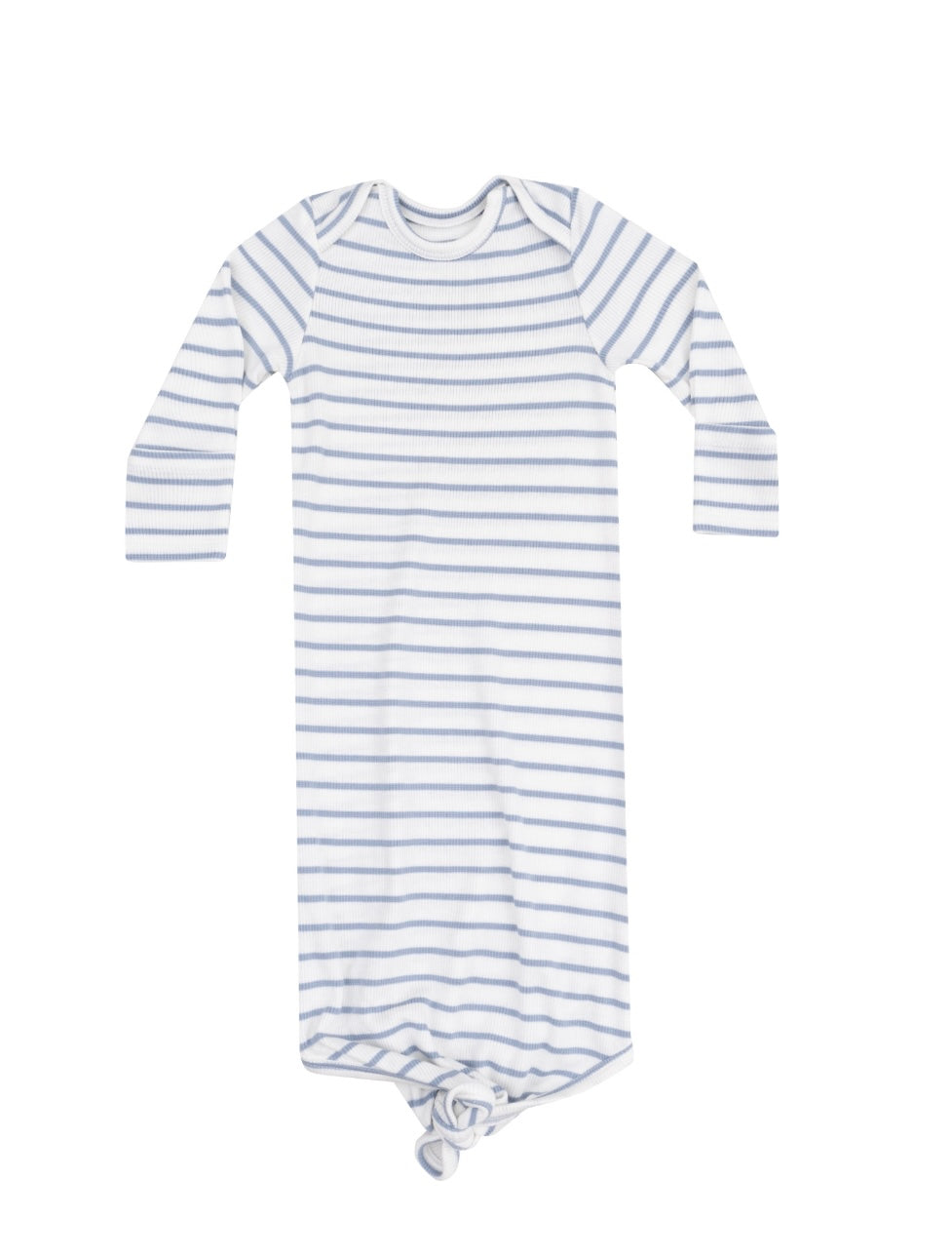 French Stripe Dusty Blue Knotted Gown