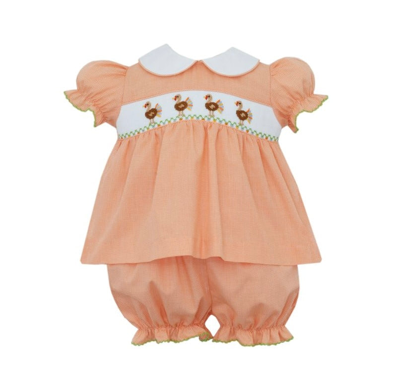 Orange Check Turkey Bloomer Set