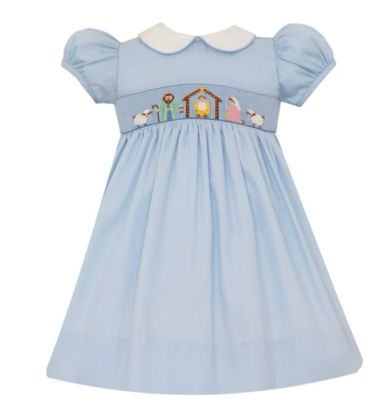 Nativity Smocked Pique Dress