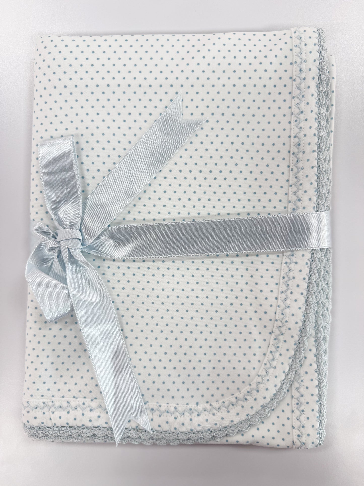 Blue Bitty Dot Crochet Blanket