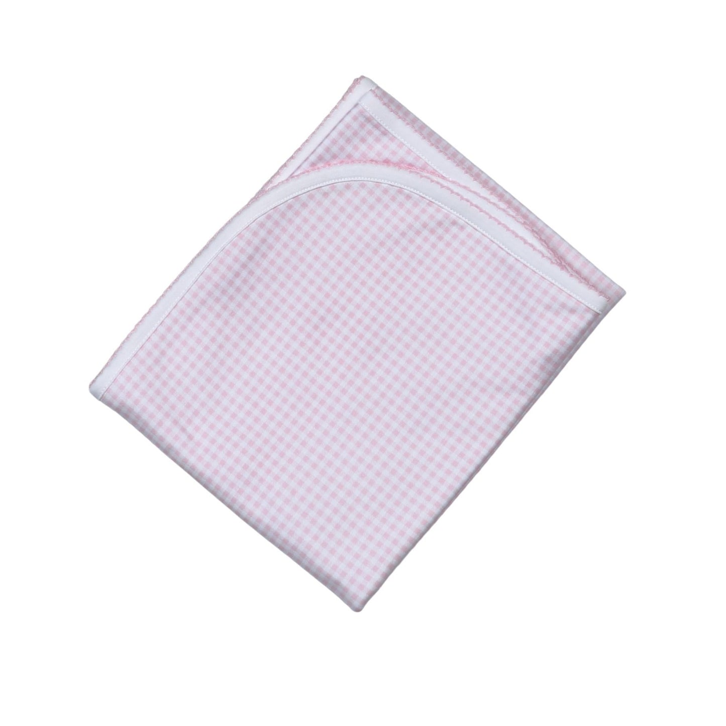 Pink Gingham Receiving Blanket