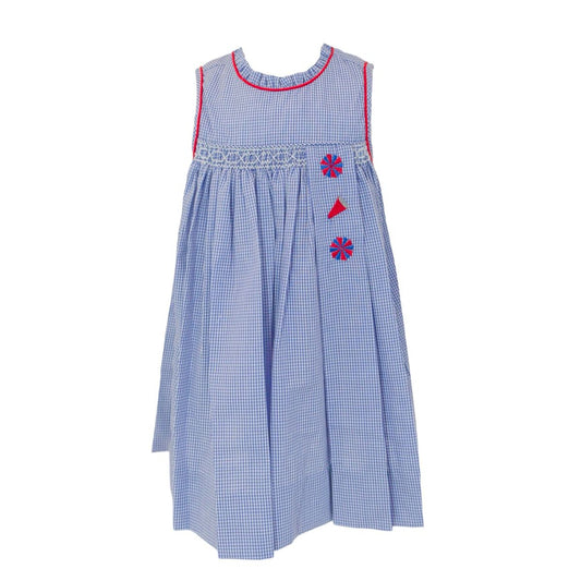 Blue Gingham Spirit Trio Smock Dress