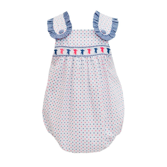 Navy Blue Bitty Dot Colonial Ribbon Bubble