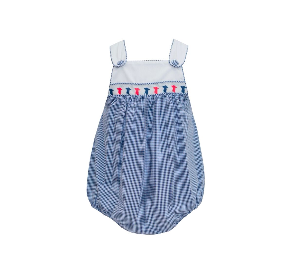 Navy Blue Gingham Colonial Ribbon Bubble