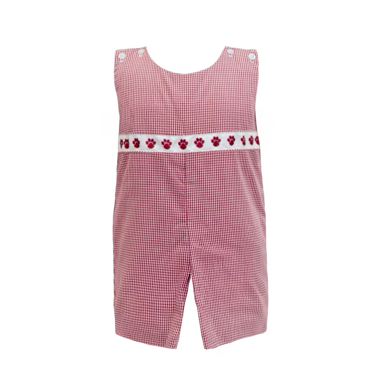 Maroon Gingham Bulldog Paw Ribbon Jon Jon