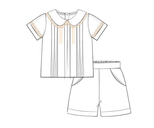 PRE ORDER Boys White Heirloom Short Set