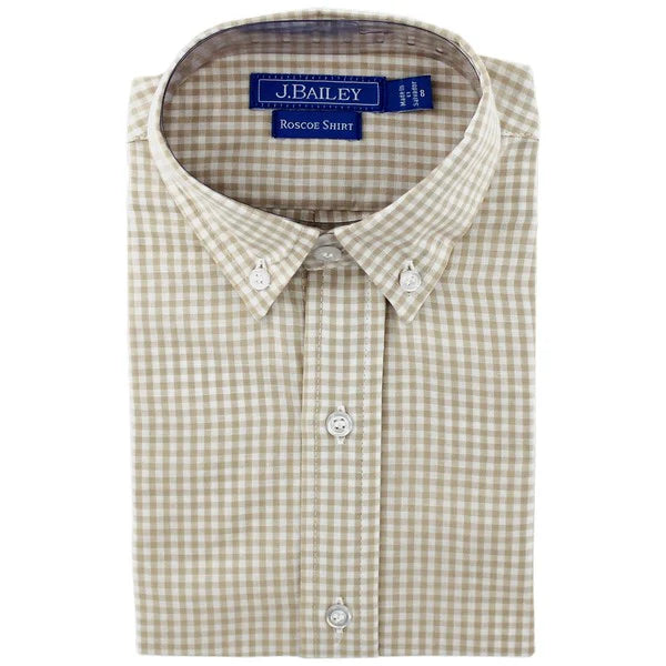 Khaki Check Button Down