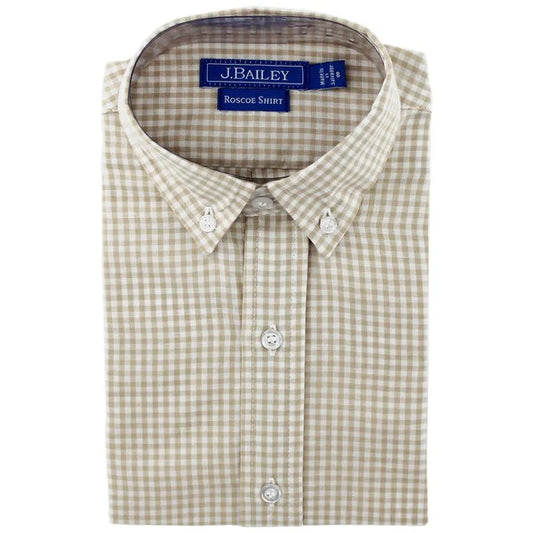 Khaki Check Button Down
