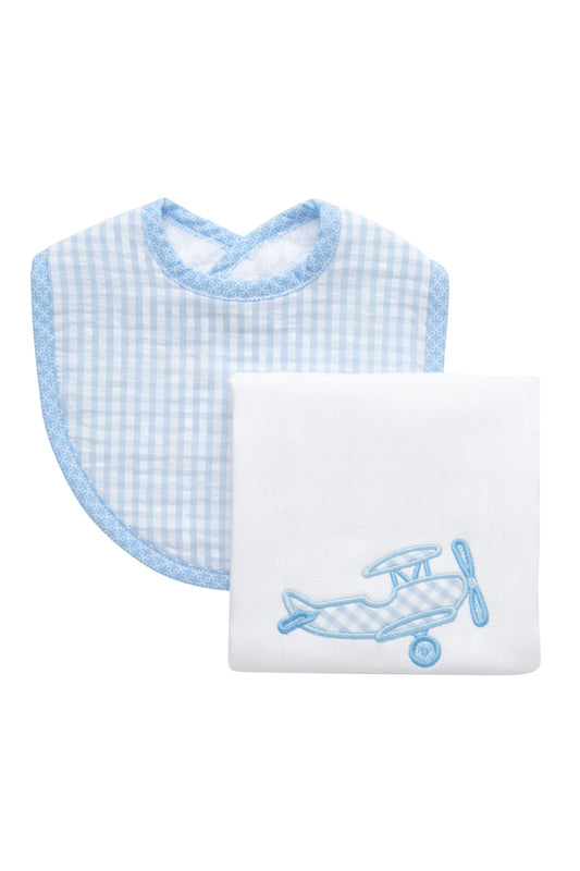 Airplane Basic Bib & Burp Set
