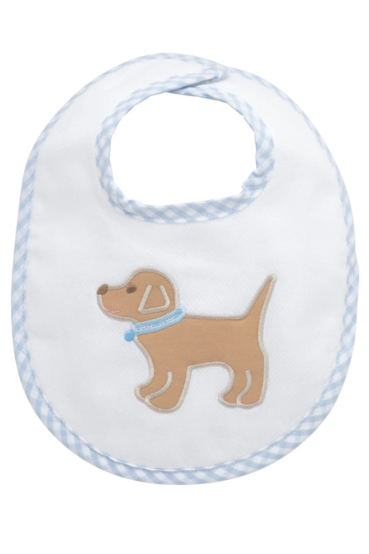 Puppy Applique Basic Bib, Blue