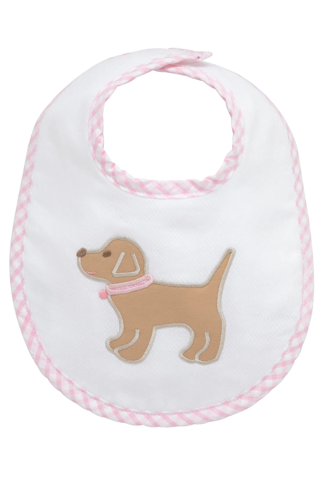 Puppy Applique Basic Bib, Pink
