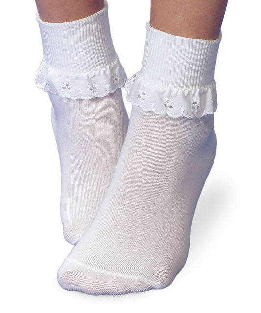 Eyelet Lace Turn Cuff Sock