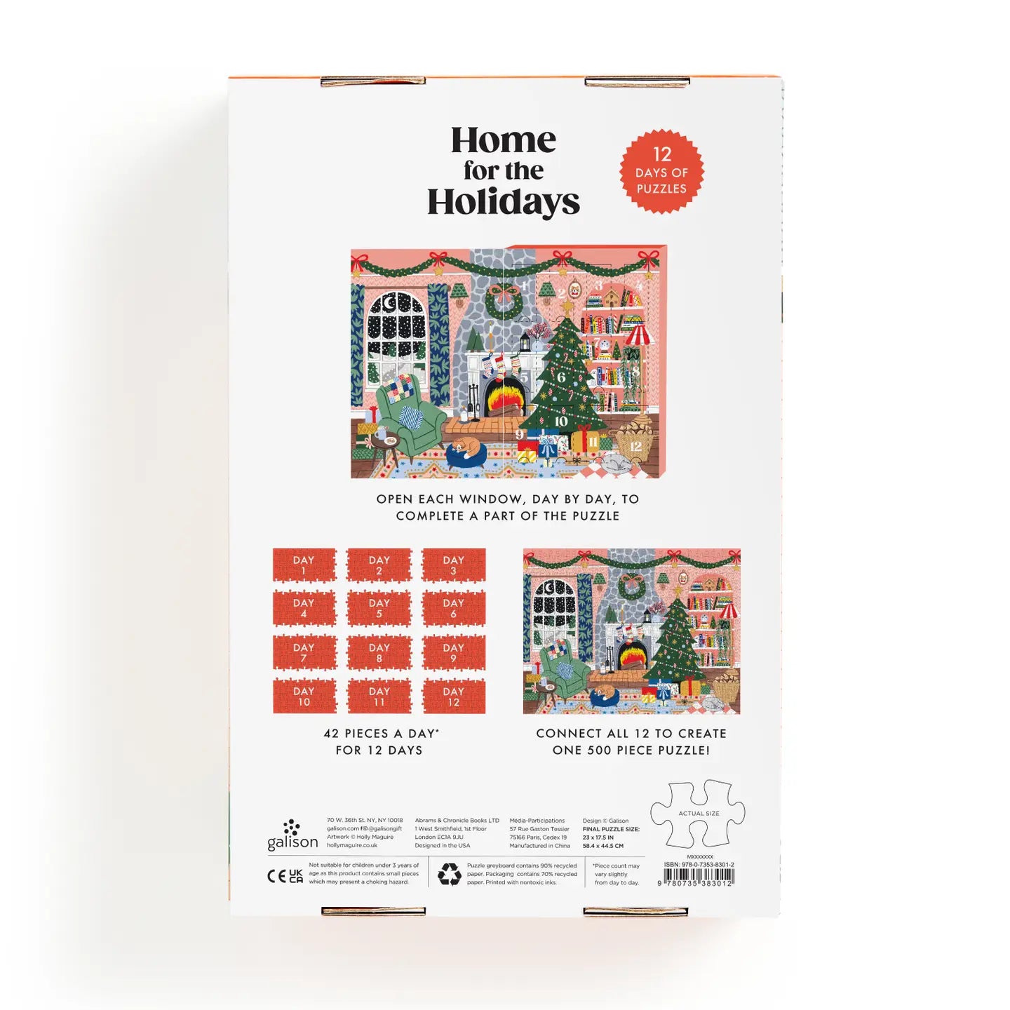 Home For the Holidays 500 Piece Advent Puzzle Calendar