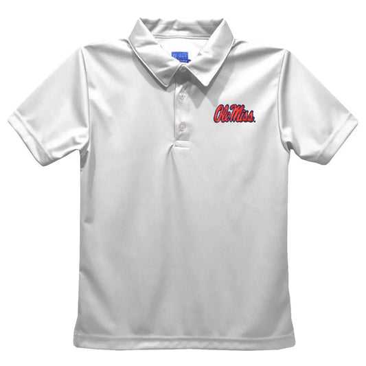 White Ole Miss Embroidered Polo