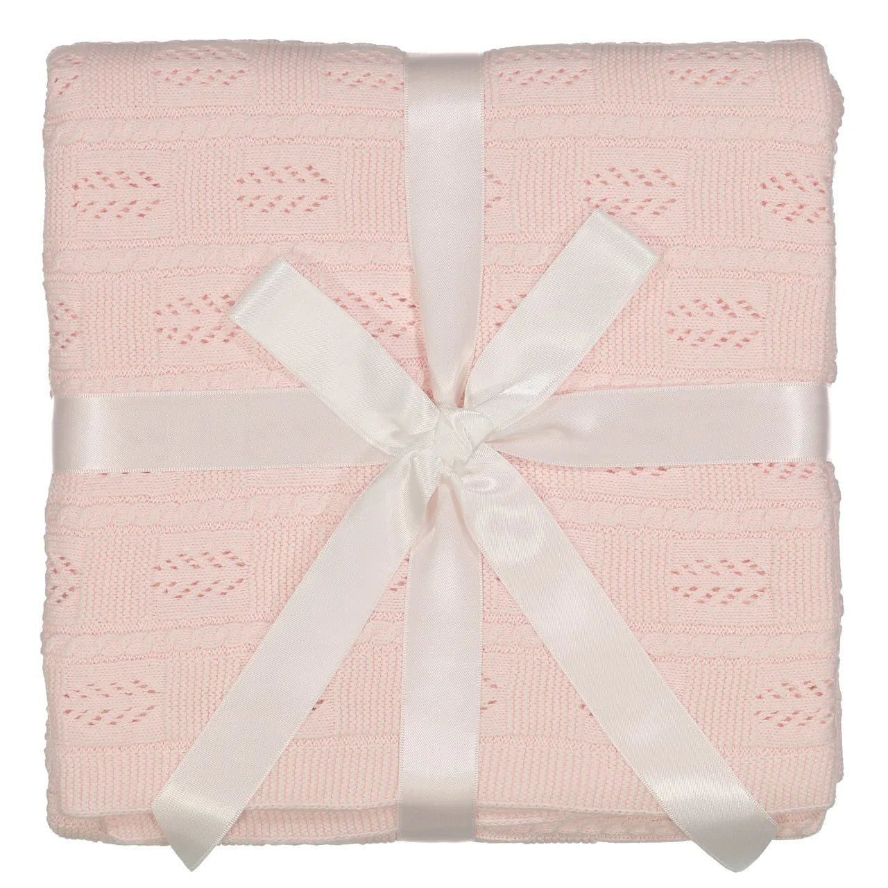 Cable Pointelle Knit Blanket