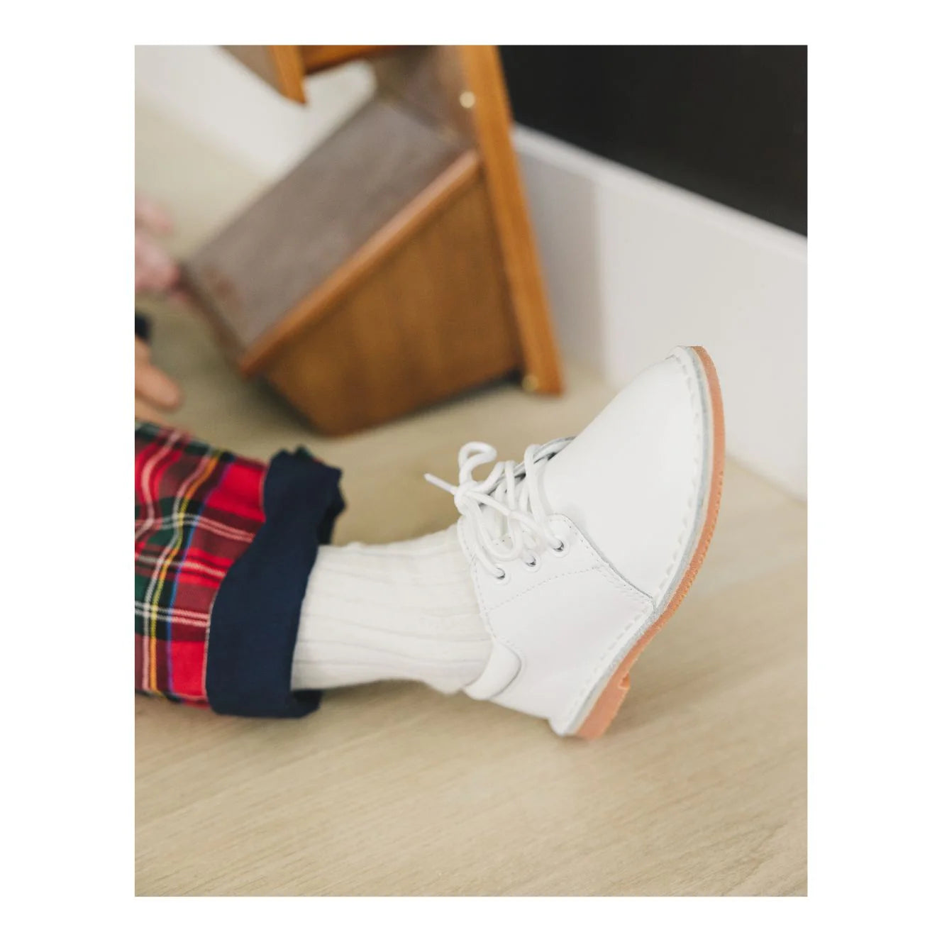 White Tyler Lace Up Shoes