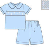 PRE ORDER Boys Blue Cross Heirloom Short Set