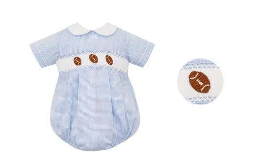 Football Boys-Blue gingham bubble