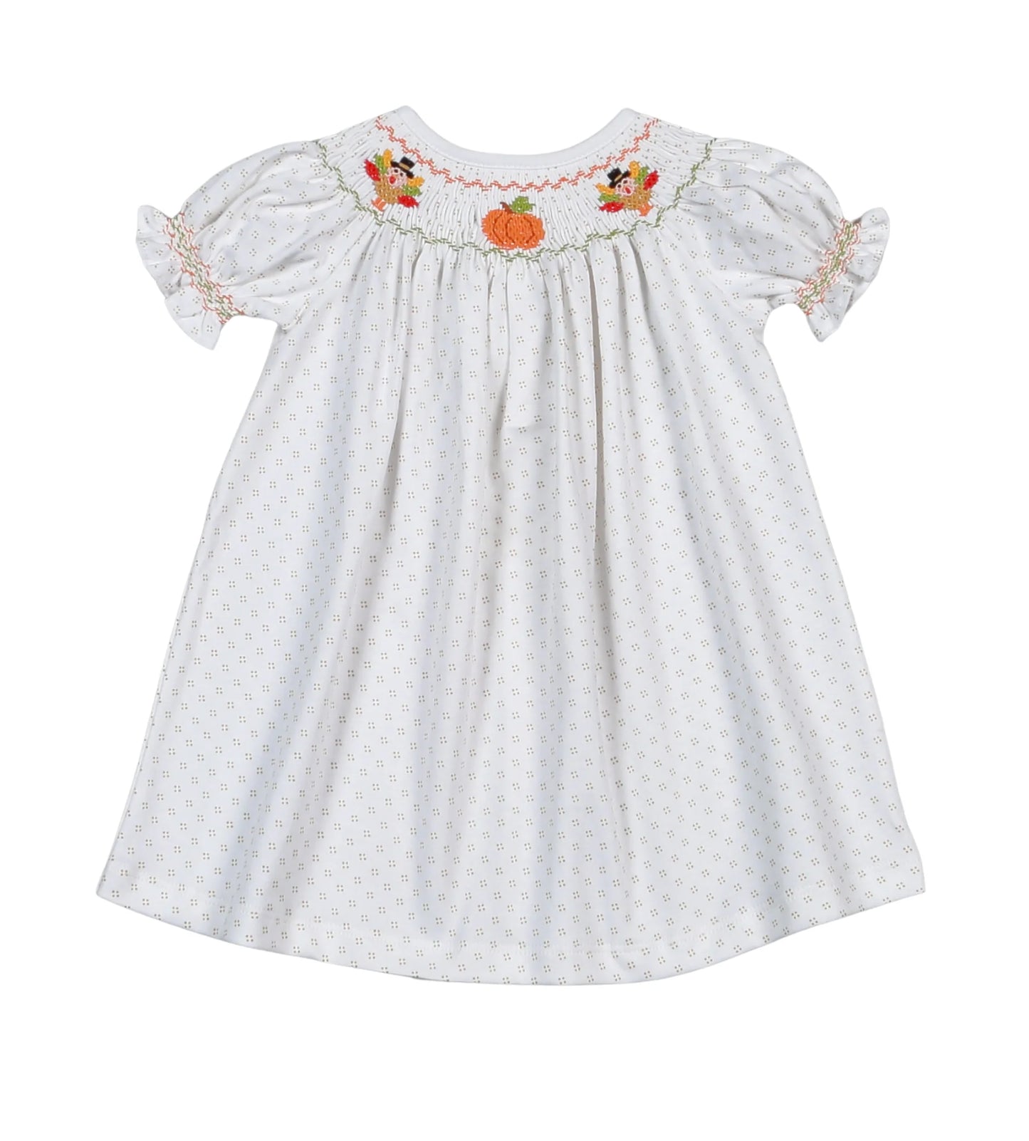 Thankful Day Hand Smk Pima Bishop Dress