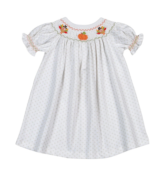 Thankful Day Hand Smk Pima Bishop Dress