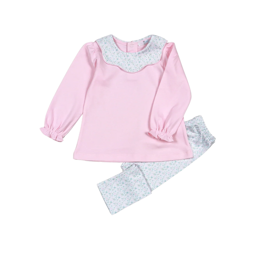 Nicolle Scallop Pima pants set