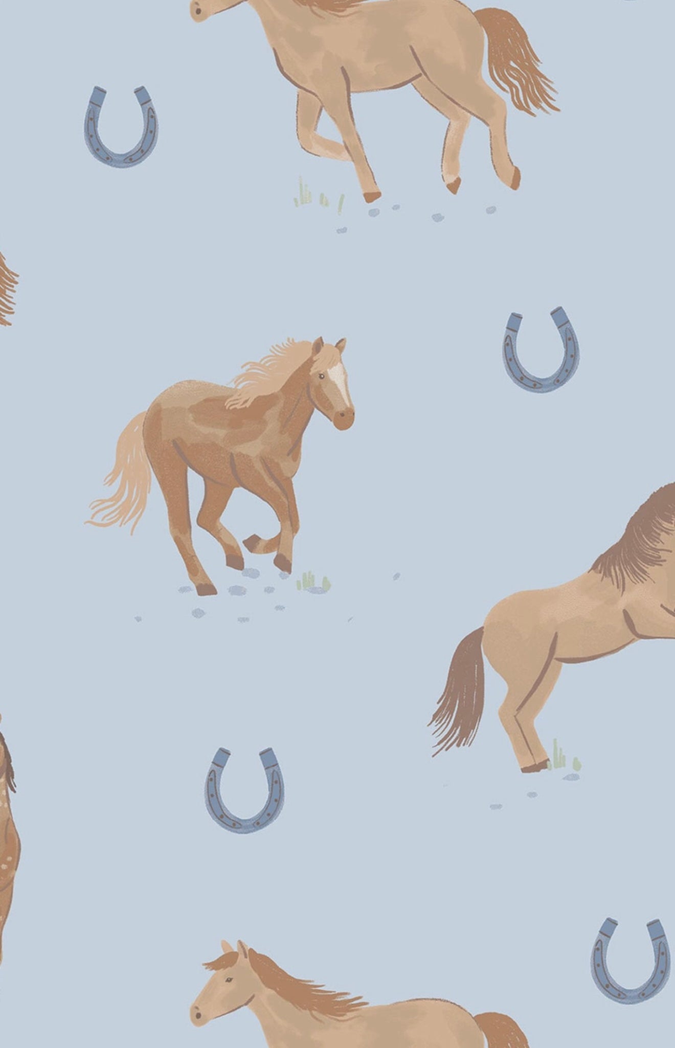 Blue Horses Zipper Pajama