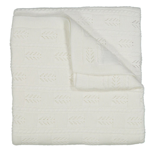 Cable Pointelle Knit Blanket