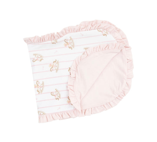 Pink Vintage Rocking Horse Burp Cloth