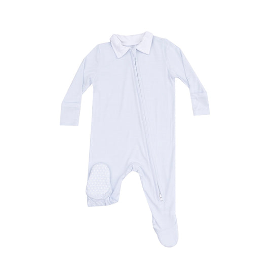 Blue Classic Stripe Collared Footie