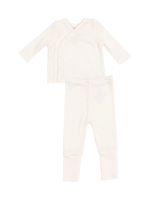 Solid Cream Two Piece Set