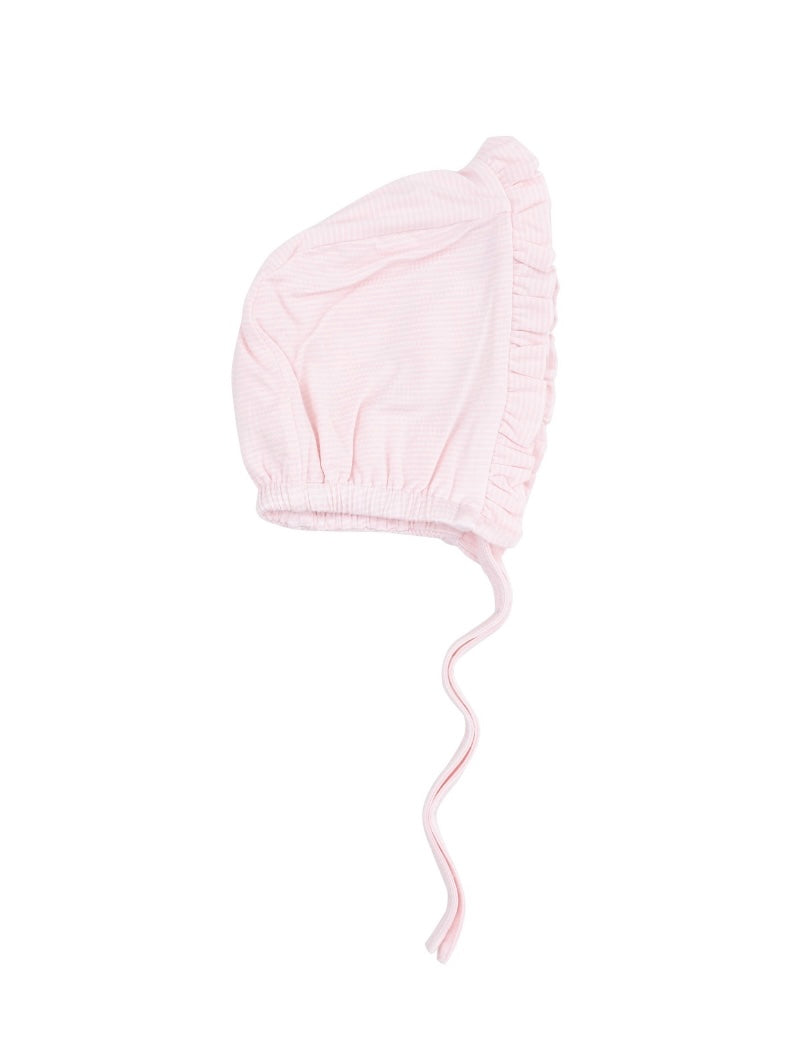 Pink Stripe Classic Ruffle Bonnet