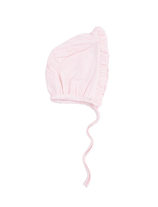 Pink Stripe Classic Ruffle Bonnet