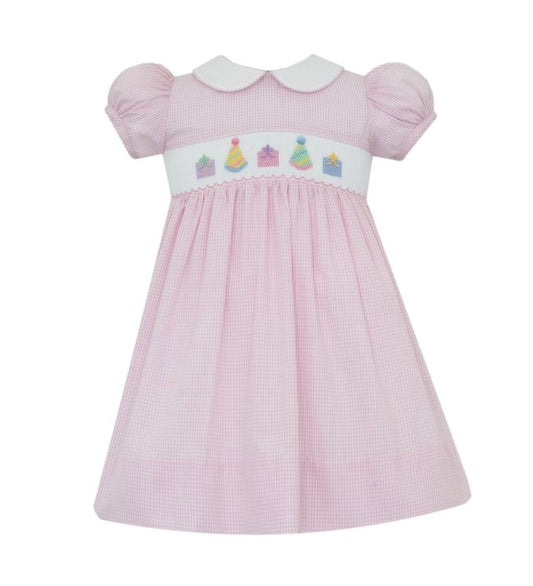Pink Smocked Birthday Dress