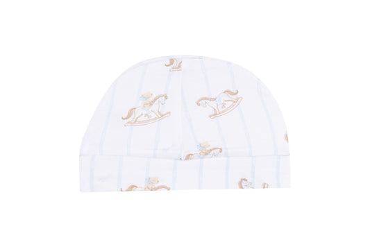 Blue Vintage Rocking Horse Beanie Hat