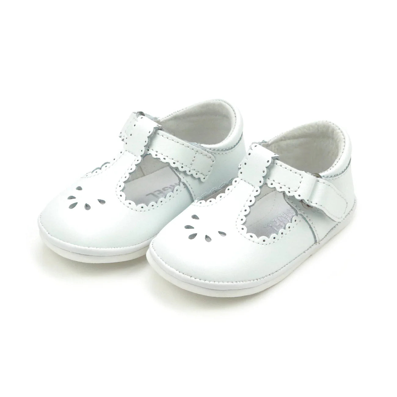 White Dottie Scalloped Mary Jane