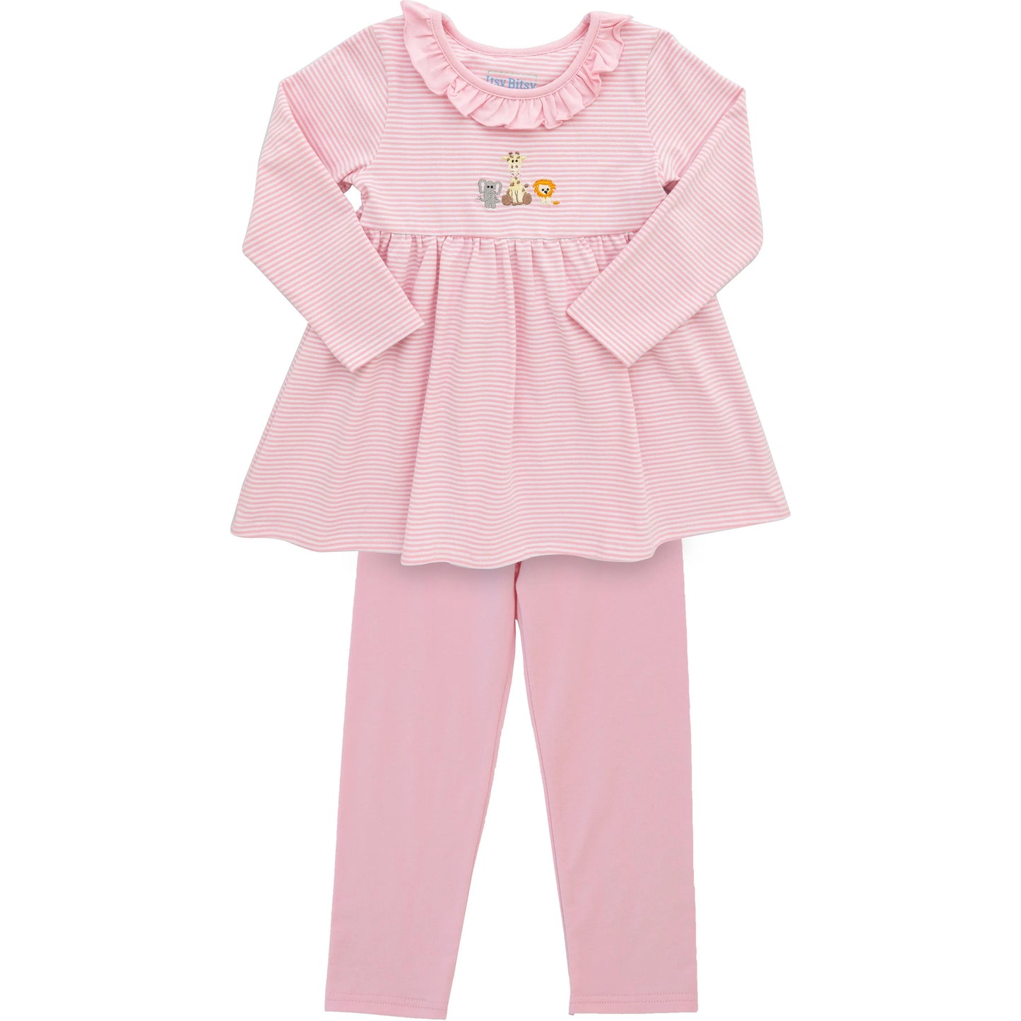 Pink Safari Ruffle Pants Set