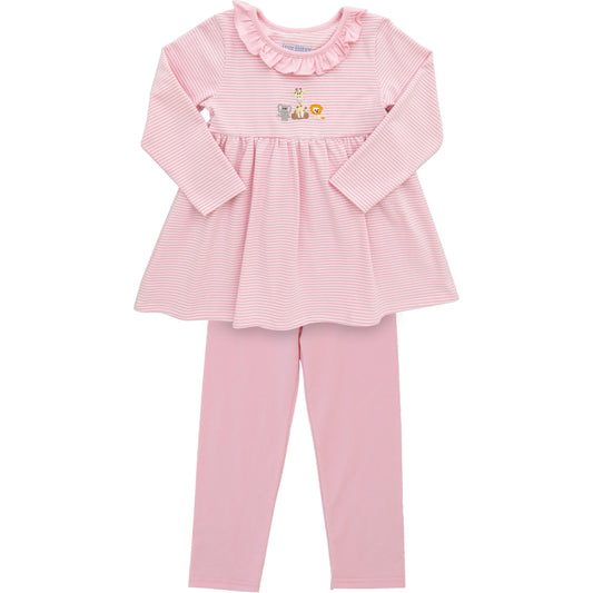 Pink Safari Ruffle Pants Set