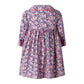 Navy Floral Smocked Button-front Dress
