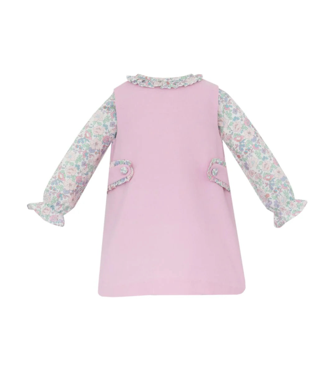 Pink Corduroy Floral Jumper