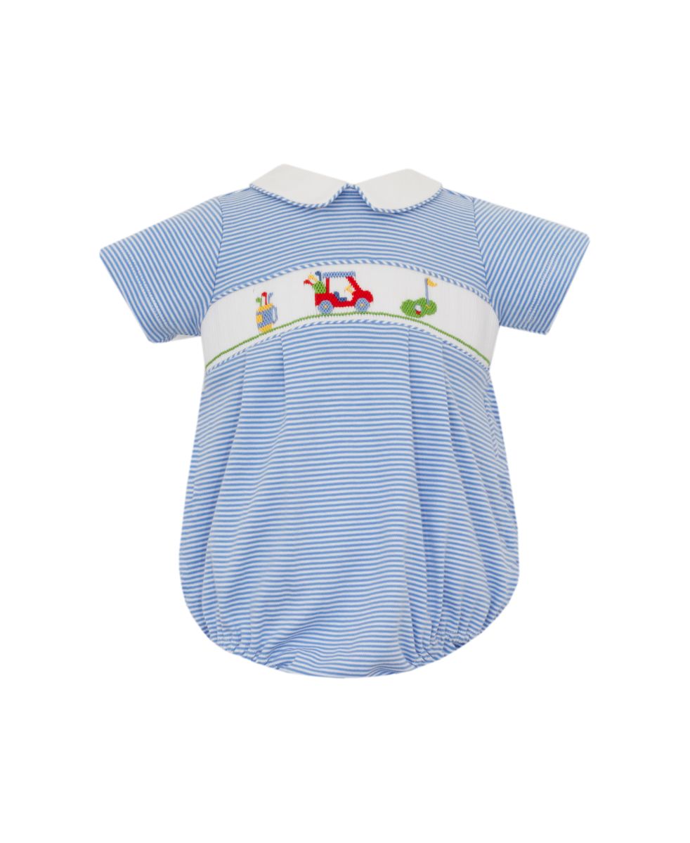 Golf- Periwinkle blue knit stripe bubble