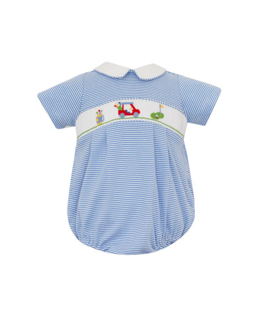 Golf- Periwinkle blue knit stripe bubble