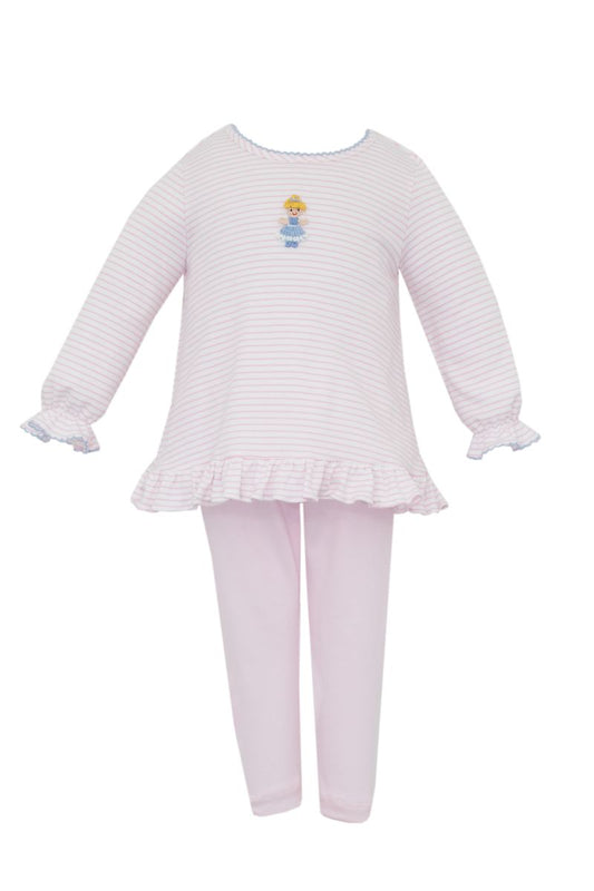 Cinderella- Pink knit stripe girl ́s tunic set