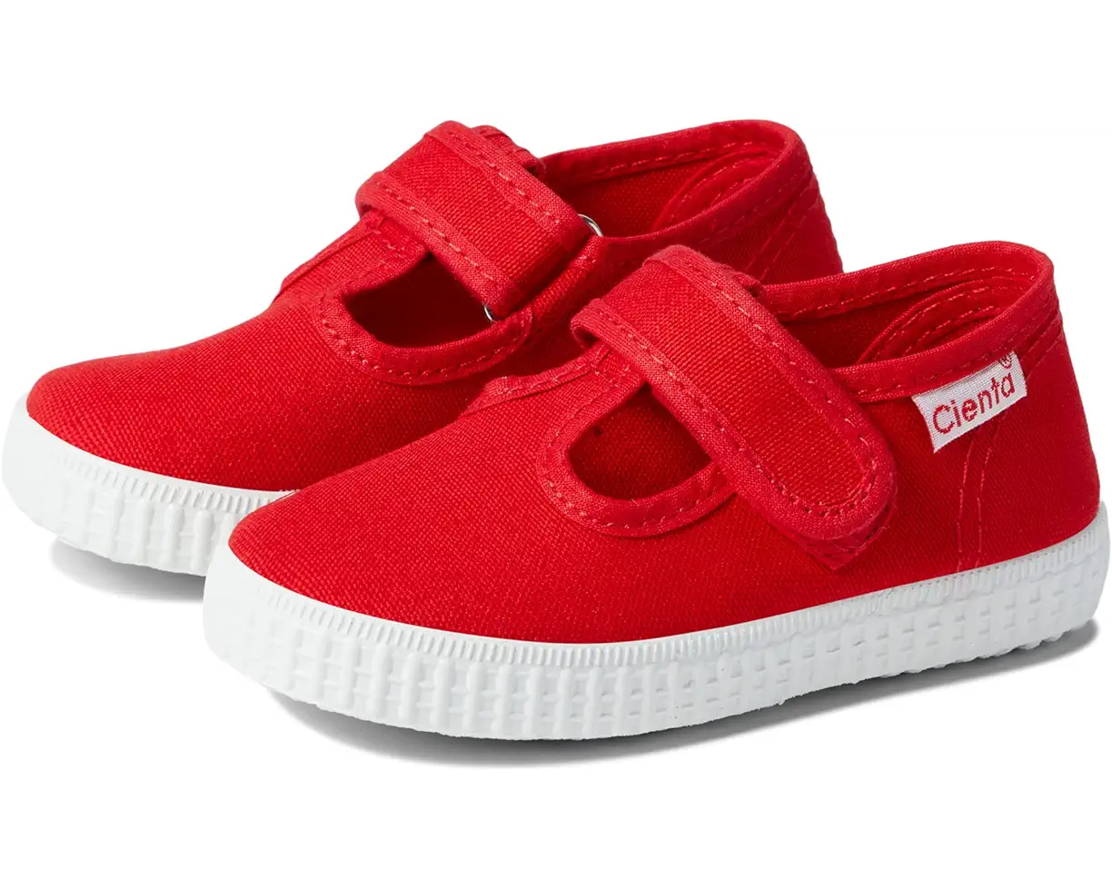 Red Canvas T-Strap