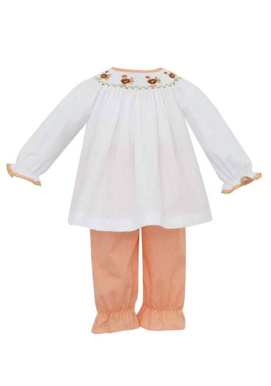 Girls Turkey Smocked Pant Set