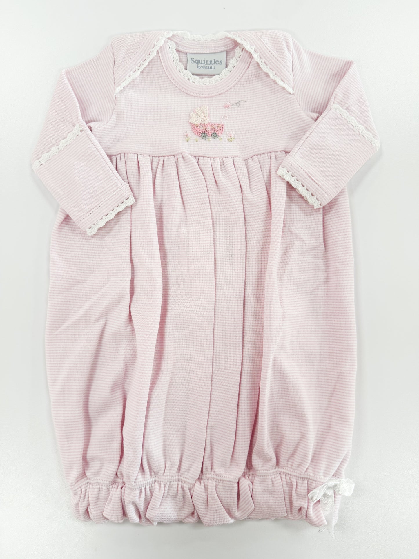 Baby Carriage Pink Stripe Lap Shoulder Gown