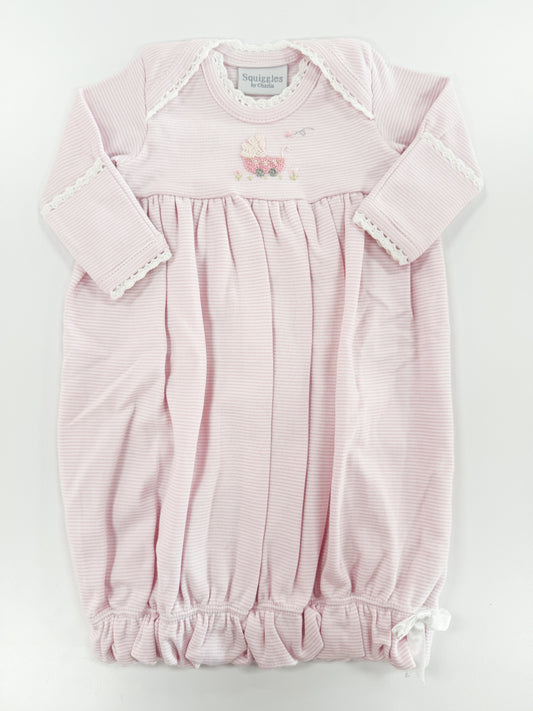 Baby Carriage Pink Stripe Lap Shoulder Gown