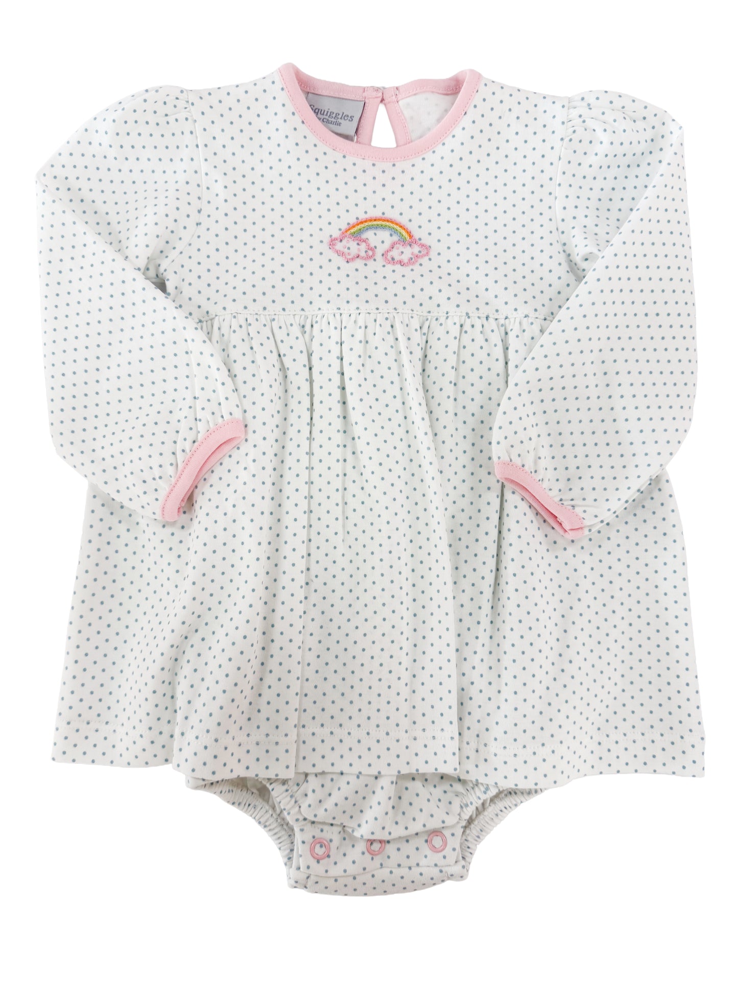 Blue Bitty Dot Rainbow Apron Bubble