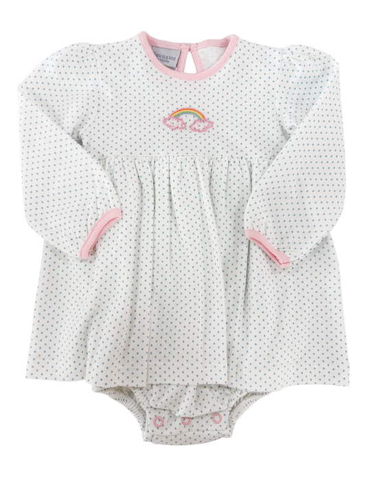 Blue Bitty Dot Rainbow Apron Bubble